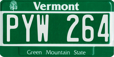 VT license plate PYW264