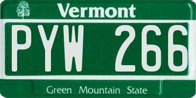 VT license plate PYW266