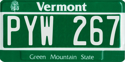 VT license plate PYW267