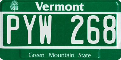 VT license plate PYW268