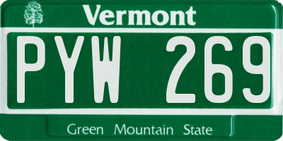 VT license plate PYW269