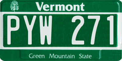 VT license plate PYW271