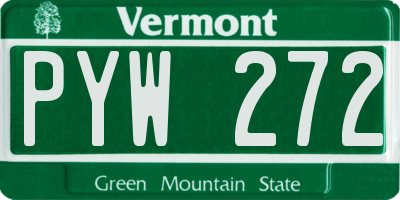 VT license plate PYW272