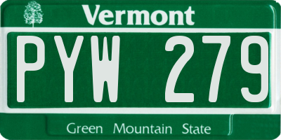 VT license plate PYW279
