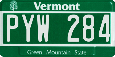 VT license plate PYW284