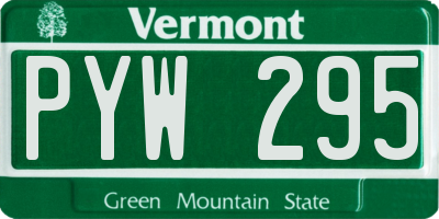 VT license plate PYW295
