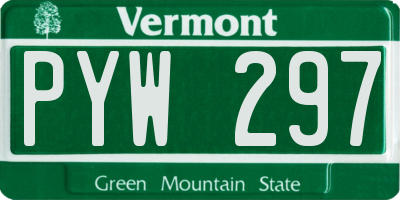 VT license plate PYW297