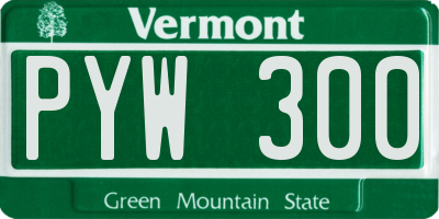VT license plate PYW300