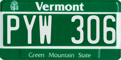 VT license plate PYW306
