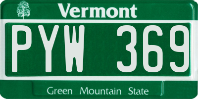 VT license plate PYW369
