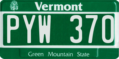 VT license plate PYW370