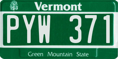 VT license plate PYW371