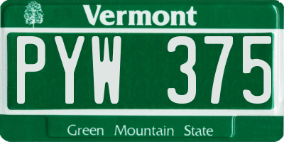 VT license plate PYW375
