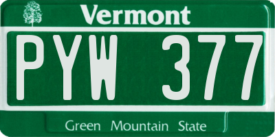 VT license plate PYW377