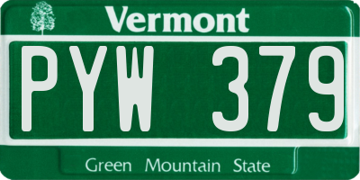 VT license plate PYW379