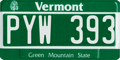 VT license plate PYW393