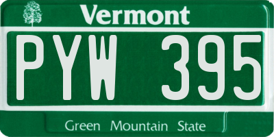VT license plate PYW395