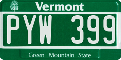 VT license plate PYW399