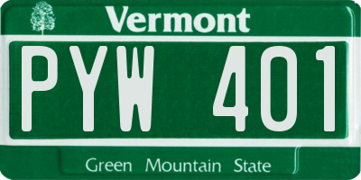 VT license plate PYW401
