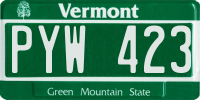 VT license plate PYW423