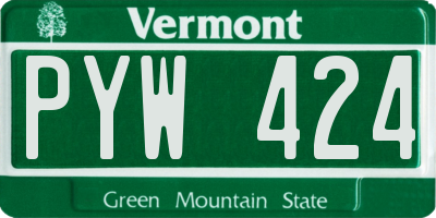 VT license plate PYW424