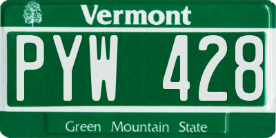VT license plate PYW428