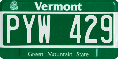 VT license plate PYW429