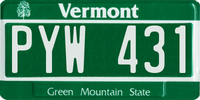 VT license plate PYW431