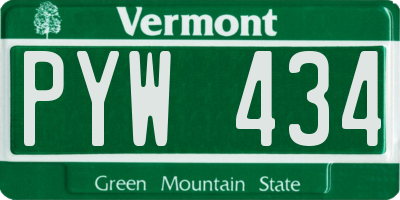 VT license plate PYW434