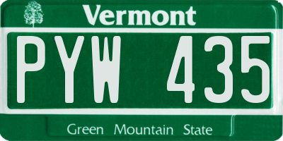 VT license plate PYW435