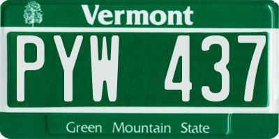 VT license plate PYW437