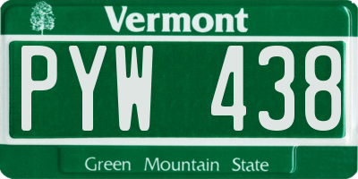 VT license plate PYW438