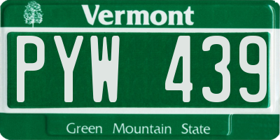VT license plate PYW439