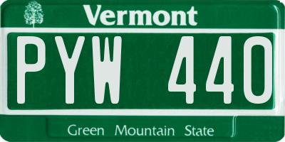VT license plate PYW440