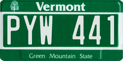 VT license plate PYW441