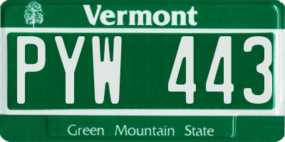 VT license plate PYW443