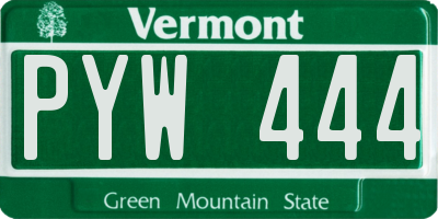 VT license plate PYW444