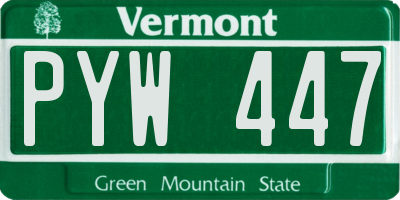 VT license plate PYW447