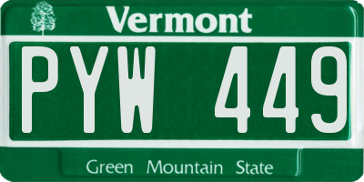 VT license plate PYW449