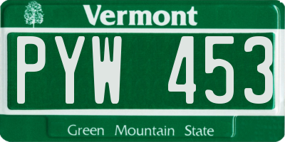 VT license plate PYW453
