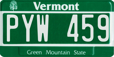 VT license plate PYW459