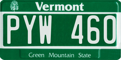 VT license plate PYW460