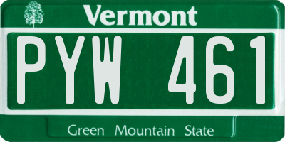 VT license plate PYW461