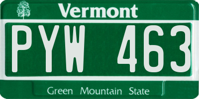VT license plate PYW463