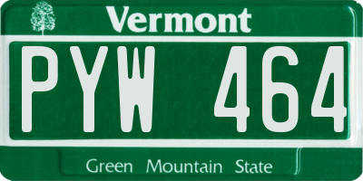 VT license plate PYW464