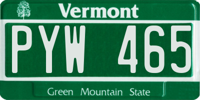 VT license plate PYW465