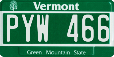 VT license plate PYW466