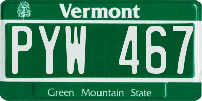 VT license plate PYW467