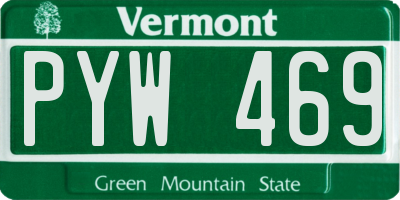 VT license plate PYW469
