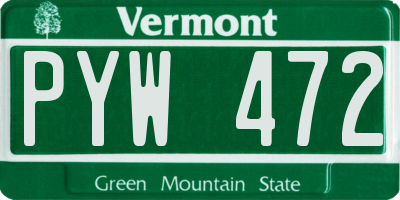 VT license plate PYW472
